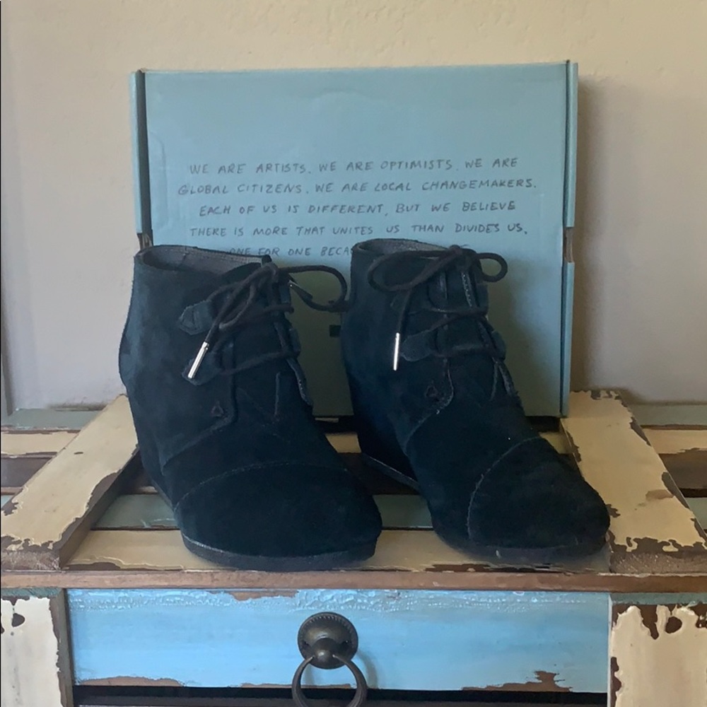 TOMS Kala Blake Suede wedge booties